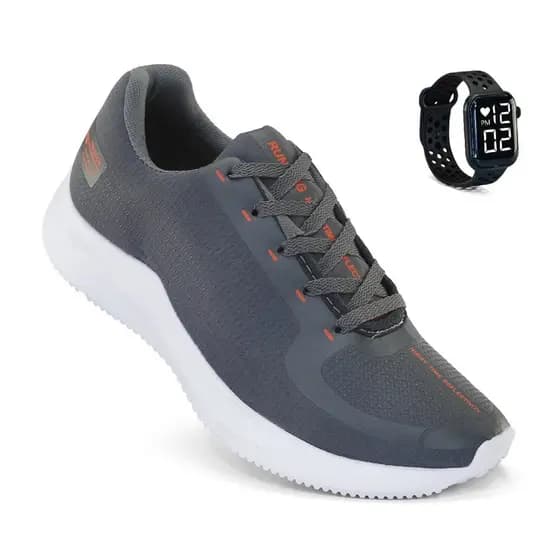 Tenis Masculino + Relogio Esportivo Versatil Academia Corrida Caminhada Ultra leve e Macio