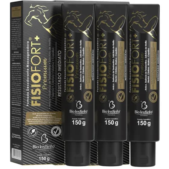 Pomada Fisiofort Premium 150g Bio Instinto I Alívio Muscular - Pomada Massageadora I 3 unidades