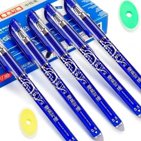 ZUI XUA Caneta Gel Recarregável Apagável De Tinta Azul Recargas Varetas De Agulha 0.5 mm Magica