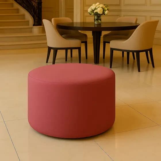 Puff Liz Redondo Decorativo Estilo Orgânico Luxo para Sala Moderna e Elegante