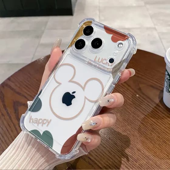 Capa Capinha Para iPhone 17 PRO PROMAX 16 11 12 13 14 15 xs XR com estampa de personagem Mickey ABC123