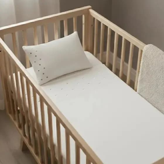 JOGO DE CAMA BERÇO BORDADO POÁ CINZA