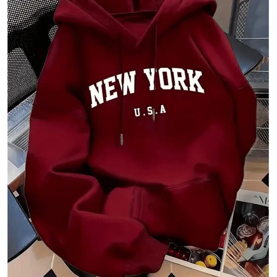 Moletom Blusa de Frio Feminino Modern New York Minimalista Estiloso Tendencia