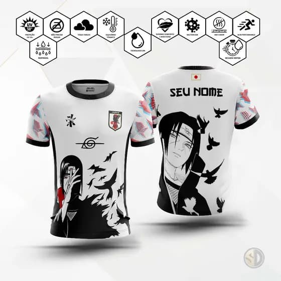 Camiseta Camisa Premium Anime Naruto JAPÃO "ITACHI" Masculina / Feminina / Infantojuvenil Personalizável