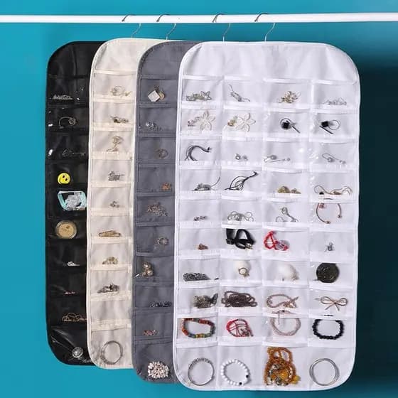 Organizador de Joias Porta Bijuterias Grande – 80 Bolsos, Prático e Funcional para Viagem!