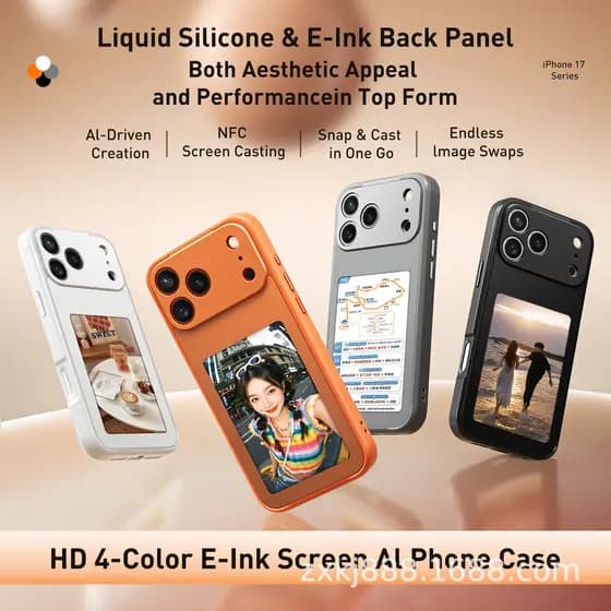 NFC HD 13cm adequado para série Iphone17, capa protetora de tela de tinta HD/tela de projeção capa de telefone de quatro