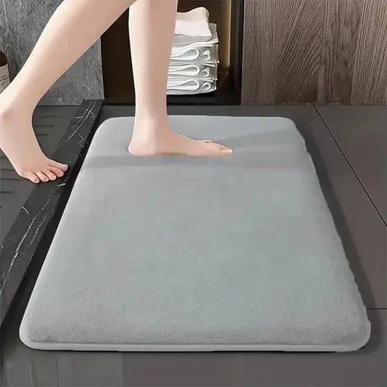Tapete de banheiro de cor sólida, tapete para vaso sanitário, tapete antiderrapante para entrada de casa, tapete absorve