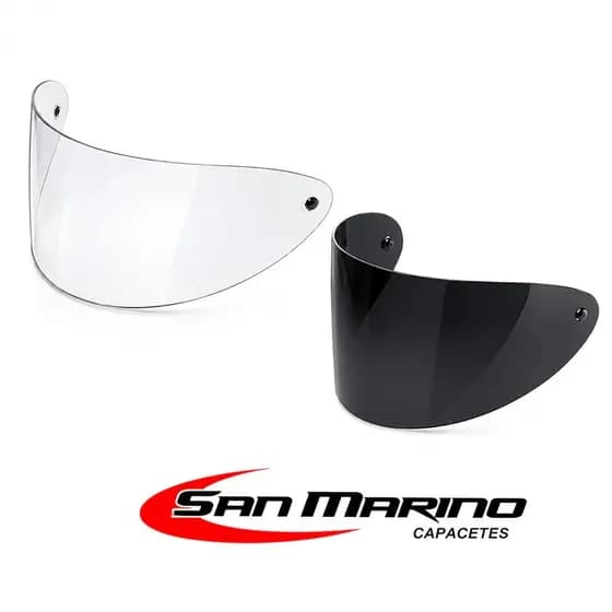 Kit 2 Viseiras Capacete San Marino Cristal Fumê Motovisão UV 56 58 60