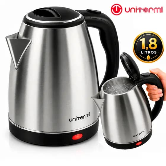 Chaleira Elétrica Inox 1,8 Litros Preto 220V/110V 1800W