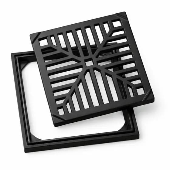 Ralo De Ferro Fundido 30x30 C/caixilho Para Área Externa Preto