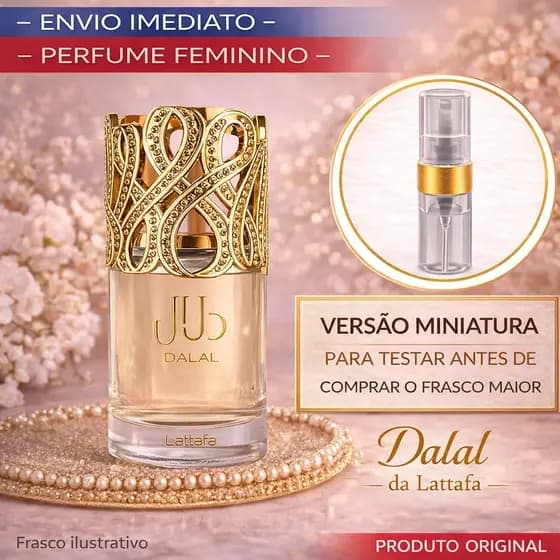 Perfume feminino árabe Dalal de Lattafa - ELEGÂNCIA E SOFISTICAÇÃO EXTREMA - Floral Frutado aveludado + maçã verde