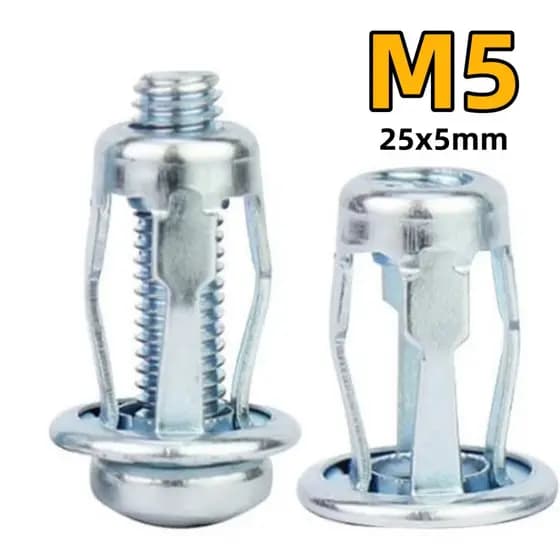 Conjunto de parafusos de expansão ocos para Metal e madeira (conjunto de 100 peças, incluindo parafusos) -25x5mm