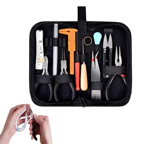19 Kit inicial de fabricação de joias de arame com ferramentas de reparo para artesanato