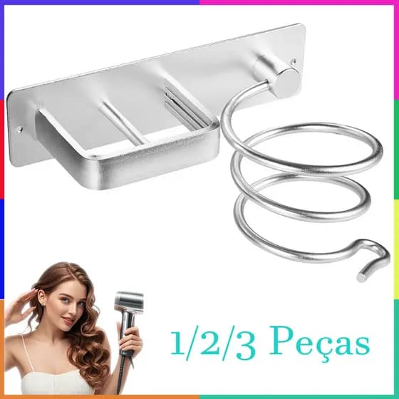 Suporte para secador de cabelo e alisador montado na parede, secador de cabelo organizador de ferramentas de cabelo