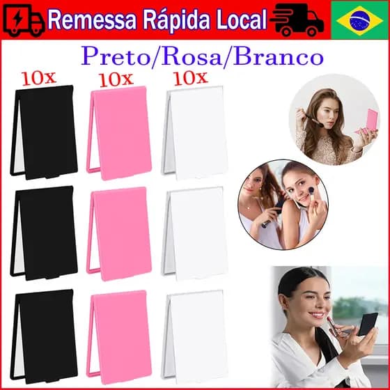 10 peças espelho de maquiagem, quadrado, espelho de maquiagem de bolso, espelho de maquiagem portátil dobrável