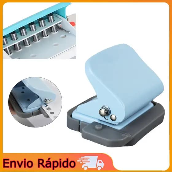 Ferramenta de perfuração de papel, perfurador de papel, 6 furos, folhas soltas, azul 9*6.5*6cm