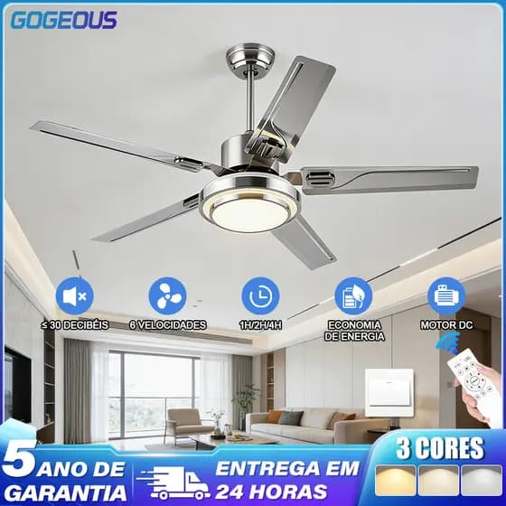 3 Cores 110V-220V Ventilador De Teto Com Luz LED 48W Vento Forte Silêncio Economia de Energia Ventilador De Parede