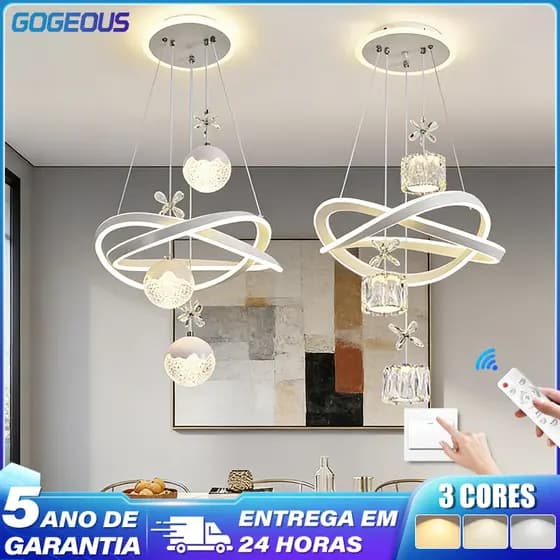 3 Cores 110V-220V Lustre Para Sala LED Luminária Pendente Com Controle Remoto Quarto Sala de jantar Cozinha