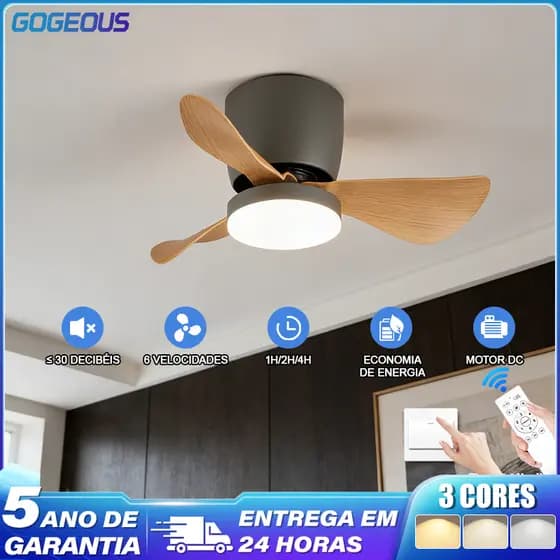 3 Cores 110V-220V Ventilador De Teto Com Luz Com Controle Romoto 24W 3 Folhas Com Controle Romoto Silenciosa e Econômi