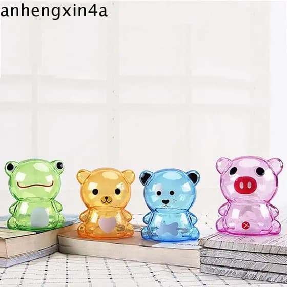 ANHENGXIN Urso Cofrinho De Capacidade Suficiente Transparente Decoração De Casa Diversão Infância Jardim De Desenho Anim