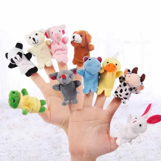 Conjunto de 10 Fantoches de Dedo de Animais Fofos para Crianças OQ3E