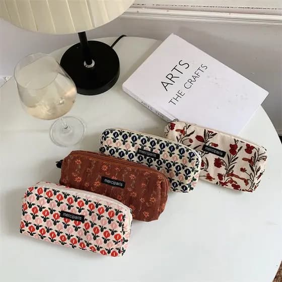 Estojo Para Lápis Papelaria Coreana Kawaii Flower Pencilcase Meninas Material
