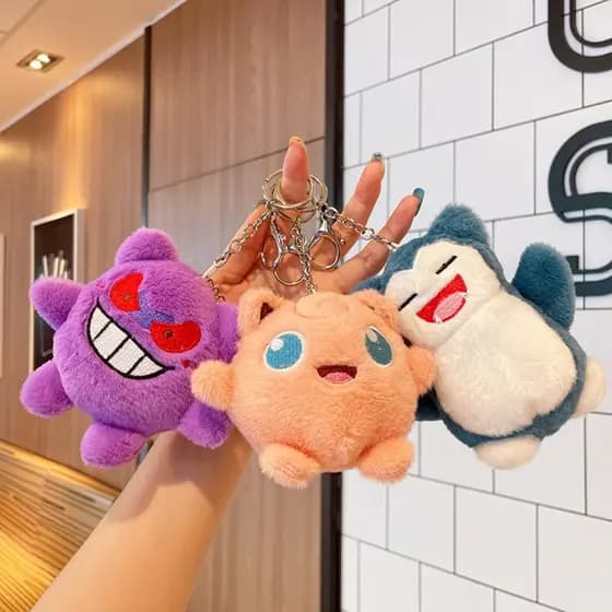 Chaveiro Pokémon Fofo Boneca Desenho Animado Pelúcia Gengar Snorlax