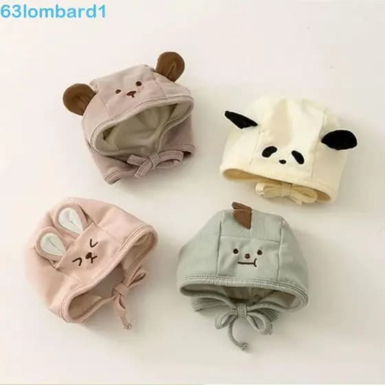 LOMBARD1 Boné Fetal Para Bebê , Gorro Recém-Nascidos De Bolinhas De Animais , Chapéu Infantil Quente De Desenho Animado