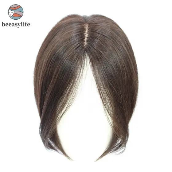100 % Real Cabelo Humano Topper Toupee Parte Média Francesa Perucas De Clip Para Mulheres