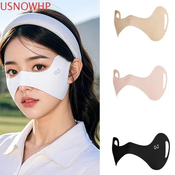 Máscara De Seda Gelada USNOWHP , Protetores Solares Finos Elásticos Para Os Olhos , Proteção Com UV De Cor Sólida
