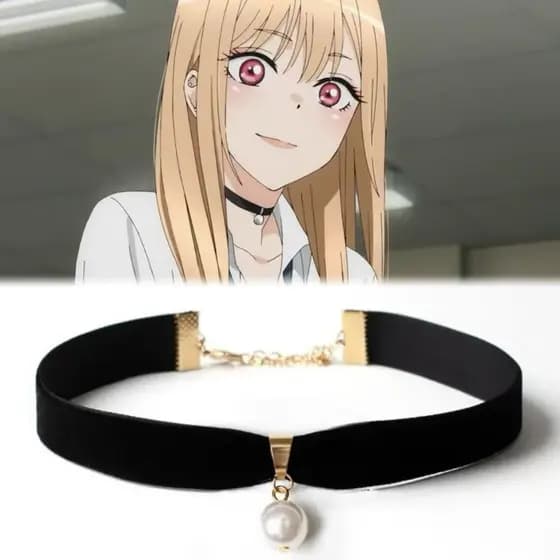 Anime Meu Vestir-Se Querido Kitagawa Marin Colar Feminino Cosplay Preto Clavícula Corrente Festa Jóias