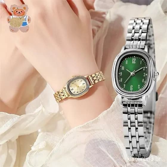 Relógio Feminino Com Mostrador Oval De Quartzo Fashion