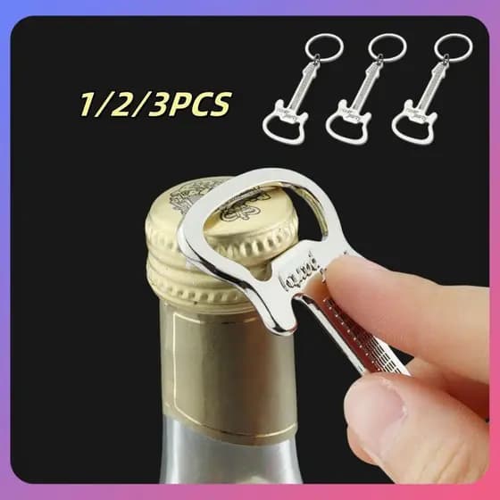 SR 1/2/3 peças Chaveiro Criativo em Forma de Guitarra Abridor de Garrafas Presente Perfeito Mini Abridor de Garrafas de
