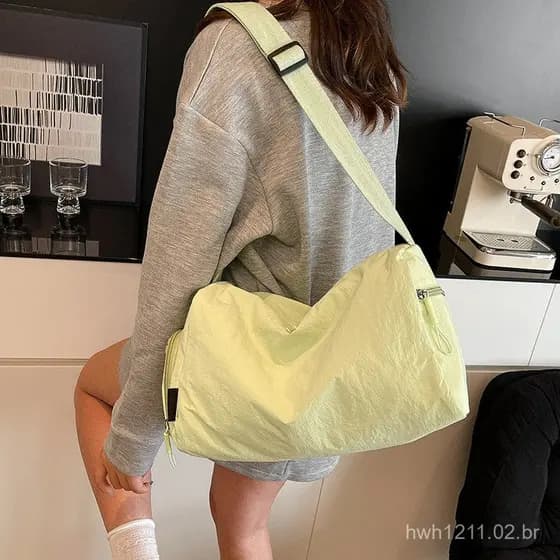 Nova Bolsa Dumpling Estilo Japonês para Mulheres, Primavera/Verão, Bolsa Transversal Casual, Bolsa de Ombro de Cor Sólid