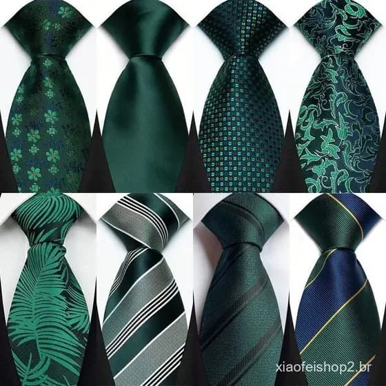 Luxo 8CM Gravatas Masculinas Xadrez Listras Ponto Verde Escuro Formal Clássico Vestido Gravata Corbatas De Negócios Para