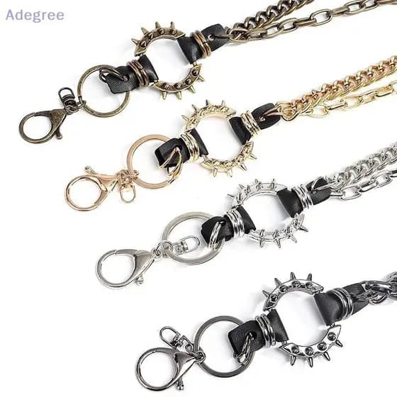 Adegree Correntes De Cintura Punk , Calças De Hip Hop Com Pontas , Cintos De Metal Retrô Para , Decoração De Bolsas E Ro