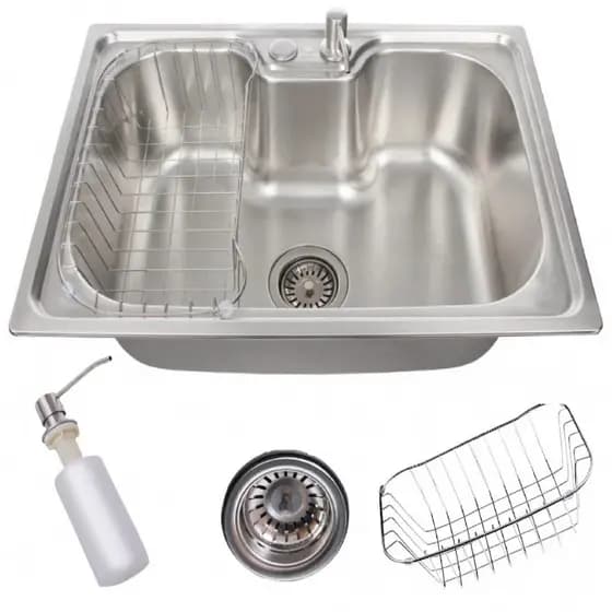 Cuba para Cozinha Gourmet pia aço inox com Acessórios 60*42cm pia de Cozinha Tanque de Lavar Roupa Pia de Cozinha Cuba Ú