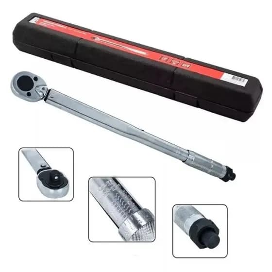 TORQUIMETRO DE ESTALO MINI P/ SOQUETE 1/2 28-210 NM 2,9KG A 21,4KG + ESTOJO