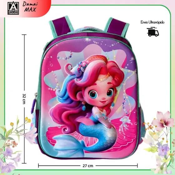 Mochila Escolar Infantil 3D Feminina Masculino Conforto Resistência e Qualidade Ideal para Escola
