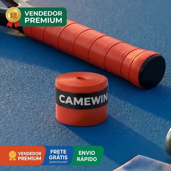 Kit 5 Overgrip Fita para Raquete Beach Tennis Tênis Grips Vermelho Macia Antiderrapante Resistente