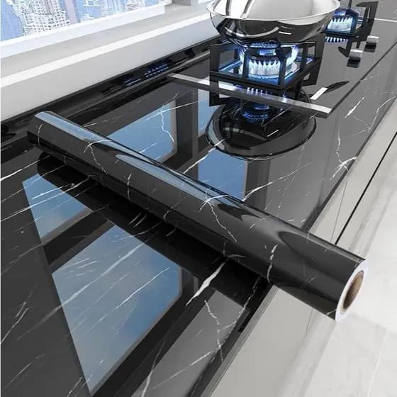 Adesivos de cozinha Resistente a Agua/Óleo/Fogo/Alta Temperatura - Usável em fogão/armário/porta Inovação com Filme