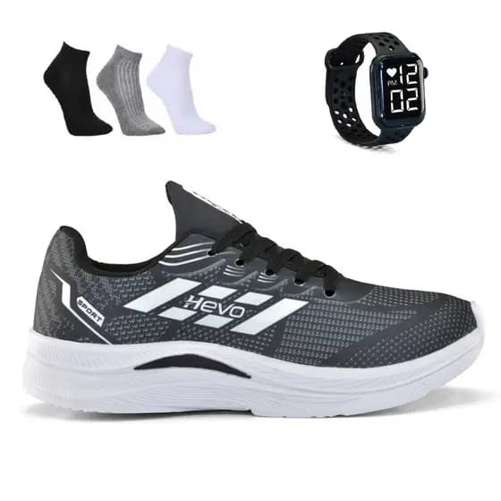 Tenis Masculino e Feminino + Relogio + Meia Esportivo Corrida Treino Versatil Sola Macio Tenis Respiravel Super leve
