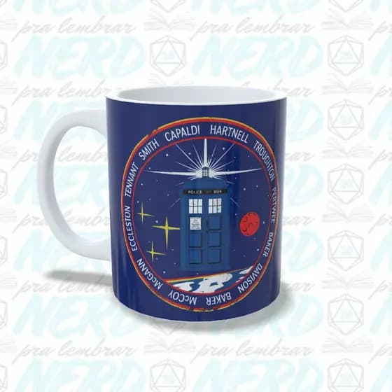Caneca Doctor Who Porcelana branca 325ml | Nerd Pra Lembrar.