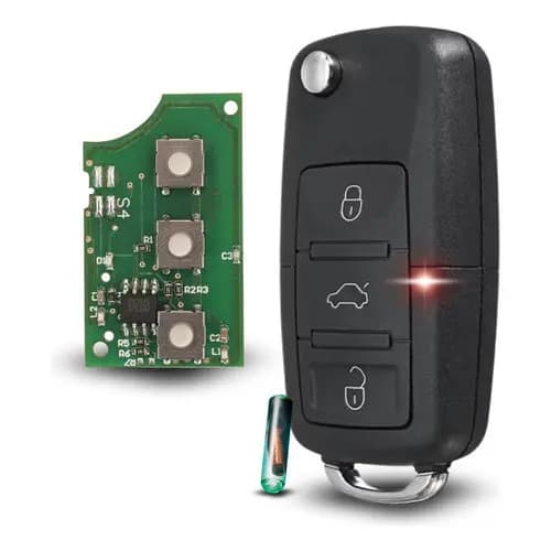 Chave Canivete VW G5 Gol Voyage Polo Fox Saveiro 433MHz Chip ID48 T44 Completa