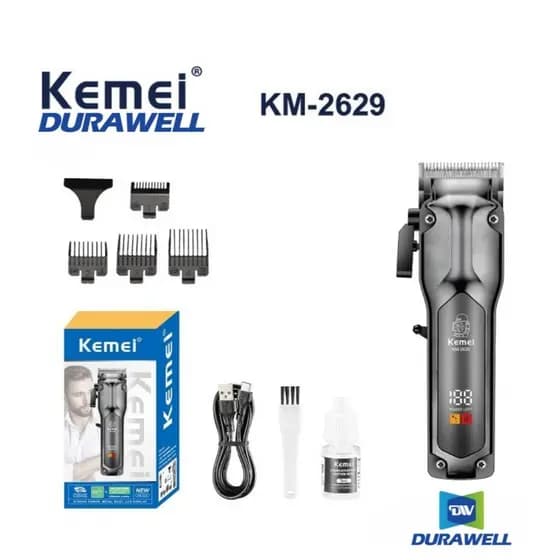Maquina De Cortar Cabelo Recarregável Profissional Kemei Bivolt KM-2629