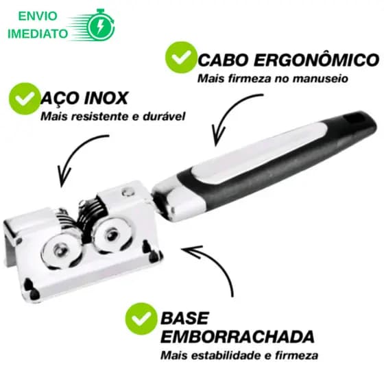Afiador Amolador de Facas Profissional Aço Inox para Amolar Faca Tesoura Canivetes