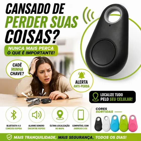 Rastreador Bluetooth Localizador GPS Chaveiro Anti Perda Para Chaves Bolsa Carteira iOS Android