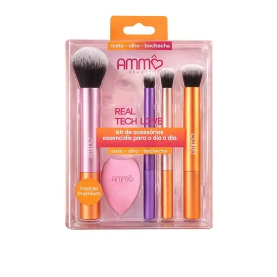 Kit de pinceis Ammô Beauty- Real Tech Love