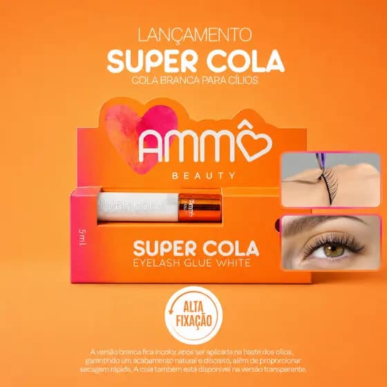 Super Cola para Cílios Branca Alta Fixação Am0014 Ammô Beauty