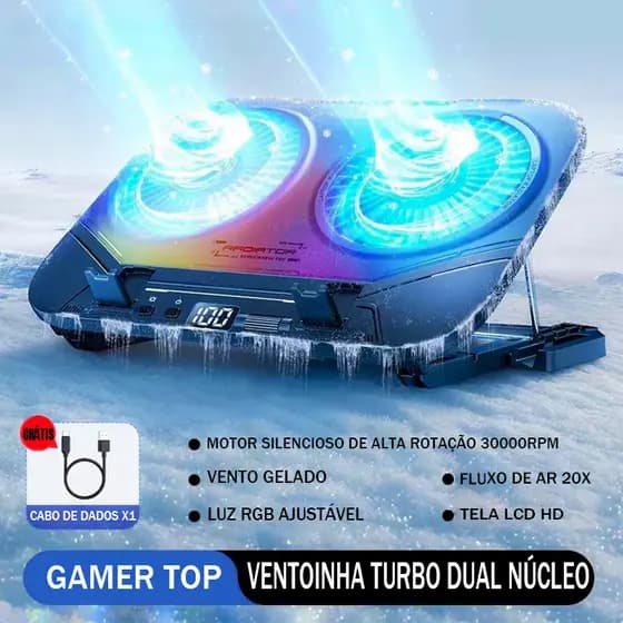 Suporte Notebook Ergonômico Cooler Refrigeração 5v 1000rpm